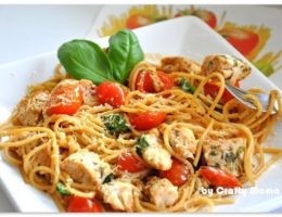 Миниатюра к статье Паста с курицей и помидорами